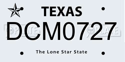 DCM0727 Texas License Plate