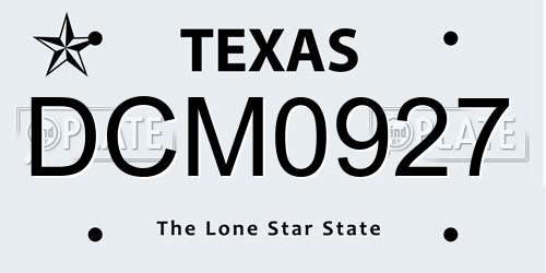 DCM0927 Texas License Plate