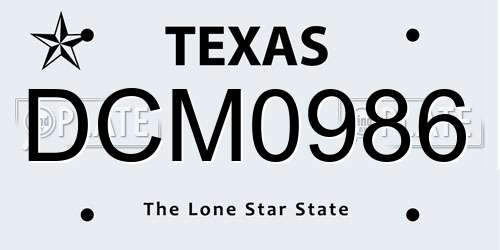 DCM0986 Texas License Plate