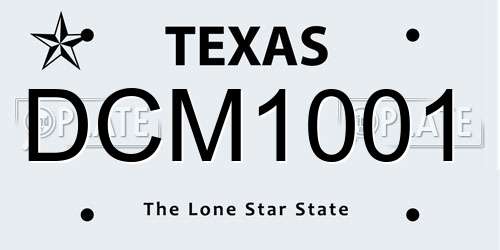 DCM1001 Texas License Plate