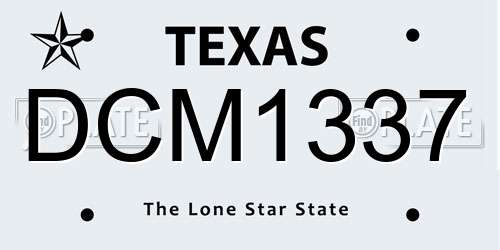 DCM1337 Texas License Plate
