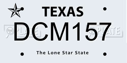 DCM157 Texas License Plate