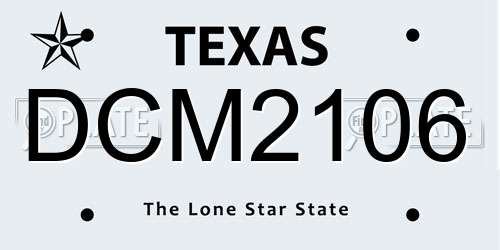 DCM2106 Texas License Plate