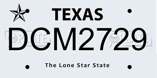 DCM2729 Texas License Plate