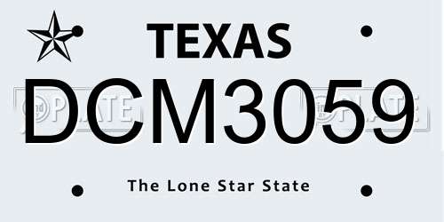 DCM3059 Texas License Plate