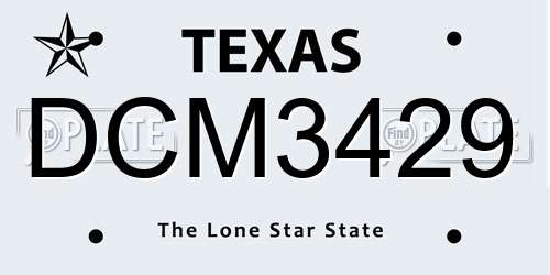 DCM3429 Texas License Plate