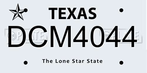 DCM4044 Texas License Plate