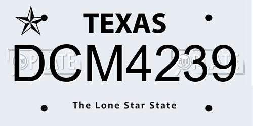 DCM4239 Texas License Plate