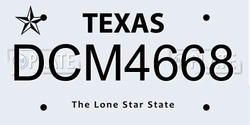DCM4668 Texas License Plate