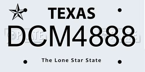 DCM4888 Texas License Plate