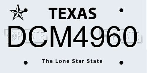 DCM4960 Texas License Plate