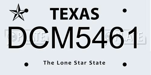 DCM5461 Texas License Plate