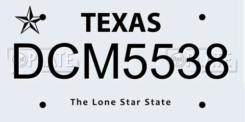 DCM5538 Texas License Plate