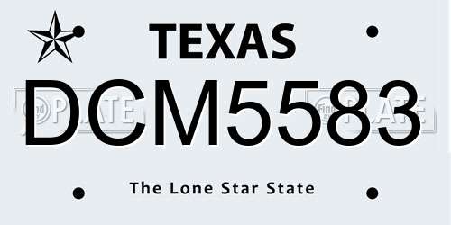 DCM5583 Texas License Plate
