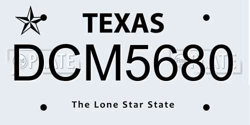 DCM5680 Texas License Plate