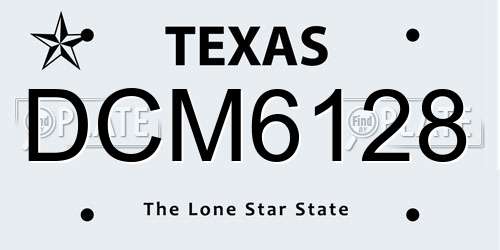 DCM6128 Texas License Plate