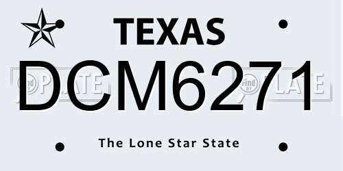 DCM6271 Texas License Plate