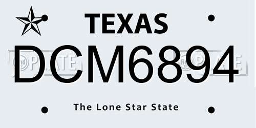 DCM6894 Texas License Plate