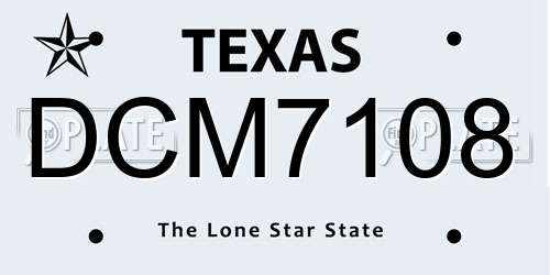 DCM7108 Texas License Plate