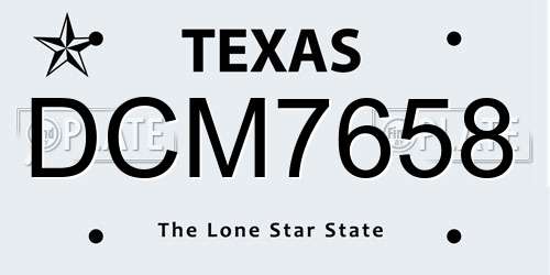 DCM7658 Texas License Plate