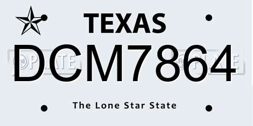 DCM7864 Texas License Plate