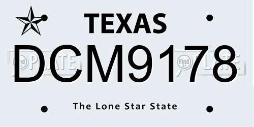 DCM9178 Texas License Plate