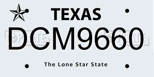 DCM9660 Texas License Plate
