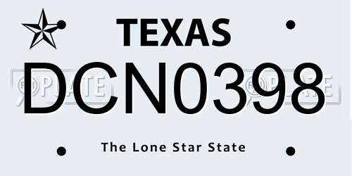 DCN0398 Texas License Plate