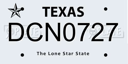 DCN0727 Texas License Plate