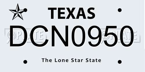 DCN0950 Texas License Plate