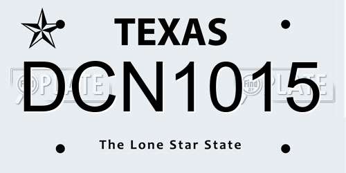 DCN1015 Texas License Plate