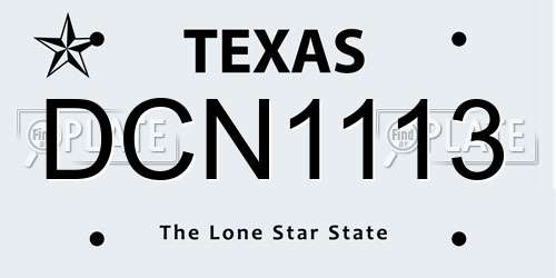 DCN1113 Texas License Plate