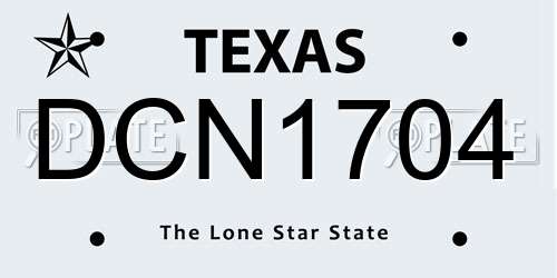 DCN1704 Texas License Plate