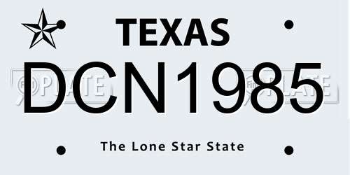 DCN1985 Texas License Plate