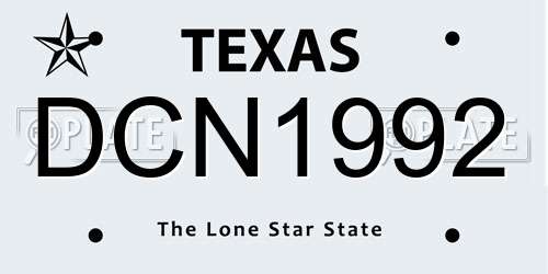 DCN1992 Texas License Plate
