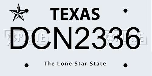 DCN2336 Texas License Plate