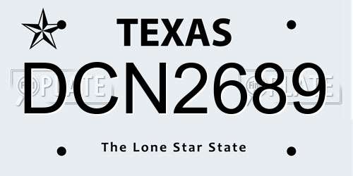 DCN2689 Texas License Plate