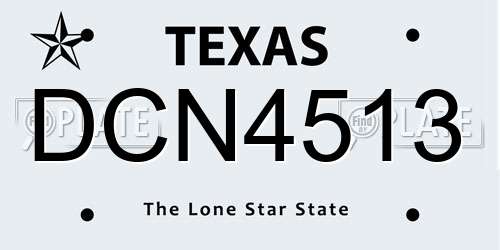 DCN4513 Texas License Plate