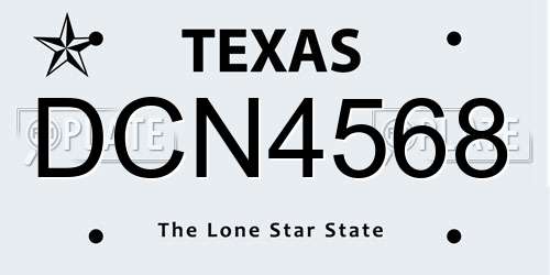 DCN4568 Texas License Plate