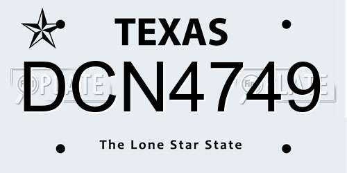 DCN4749 Texas License Plate