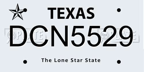 DCN5529 Texas License Plate