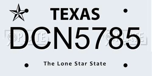 DCN5785 Texas License Plate