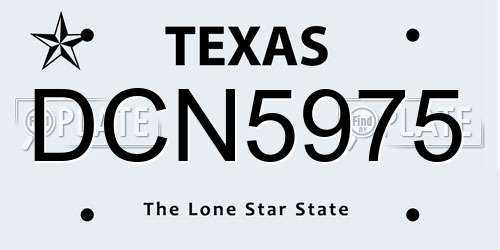 DCN5975 Texas License Plate