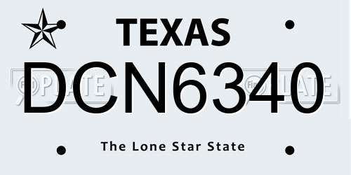 DCN6340 Texas License Plate