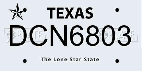 DCN6803 Texas License Plate