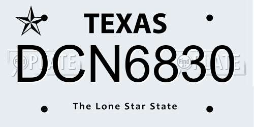 DCN6830 Texas License Plate