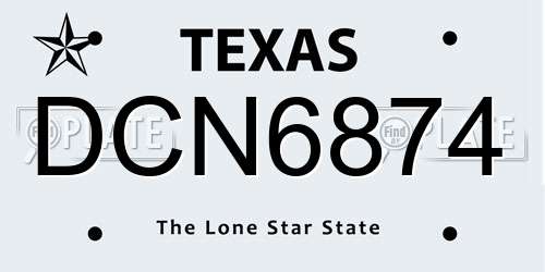 DCN6874 Texas License Plate