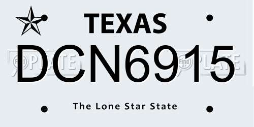 DCN6915 Texas License Plate