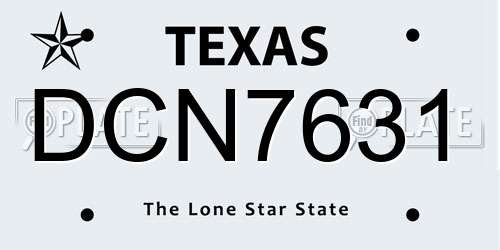 DCN7631 Texas License Plate