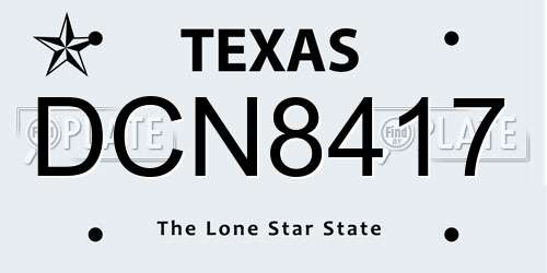 DCN8417 Texas License Plate